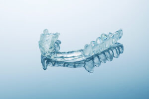 night dental guard by bruxism, blue background