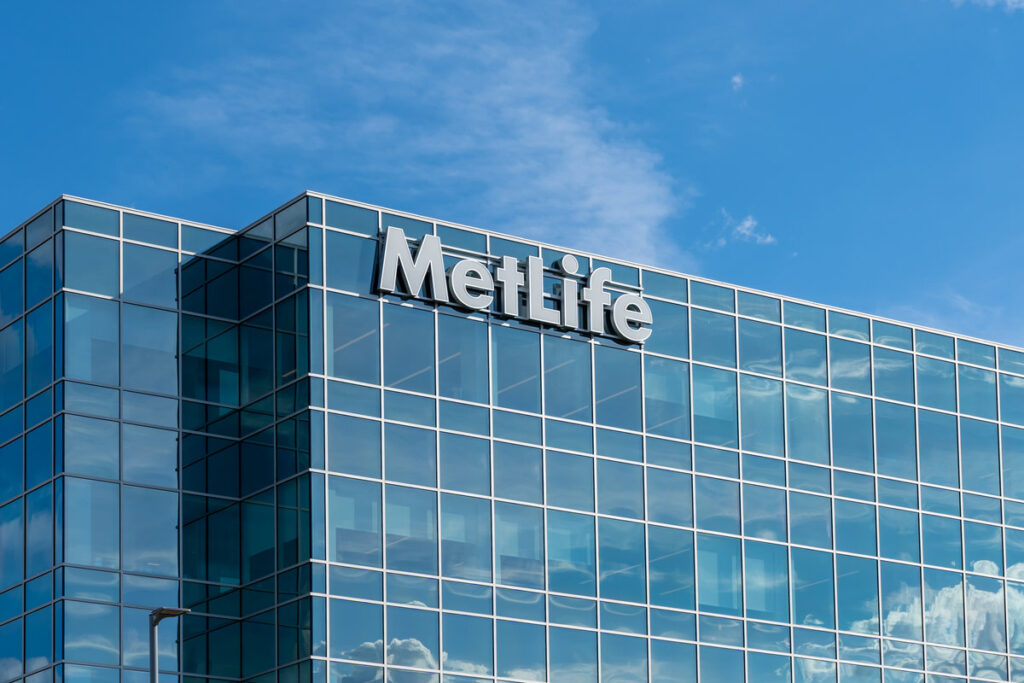 Whippany, NJ, USA - August 16, 2022: MetLife sign on its Headquarters building in Whippany, NJ, USA, August 16, 2022. MetLife is a provider of insurance, annuities, and employee benefit programs.